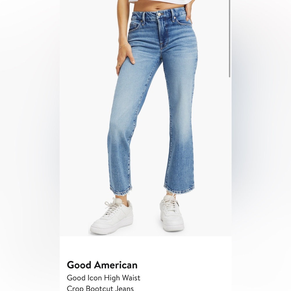 Good American Icon Light Blue Straight Leg Jeans